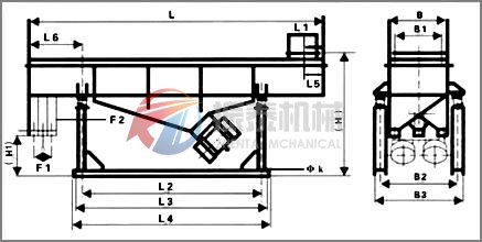 直線振動(dòng)篩安裝尺寸圖